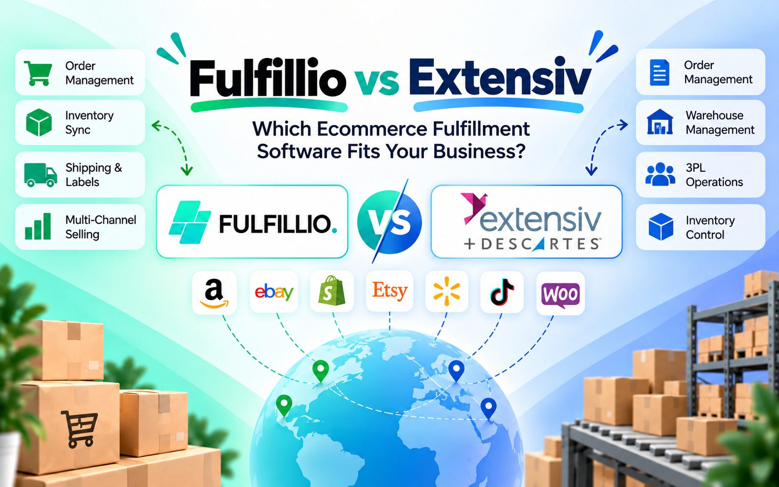 Fulfillio vs Extensiv ecommerce fulfillment software comparison for multi channel sellers