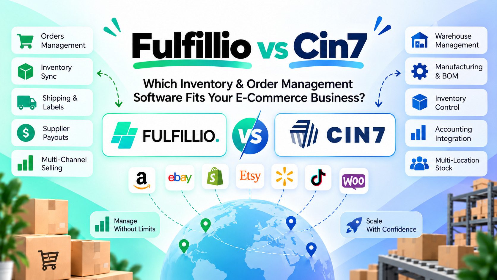 Fulfillio vs Cin7 inventory management software comparison for ecommerce and multichannel sellers